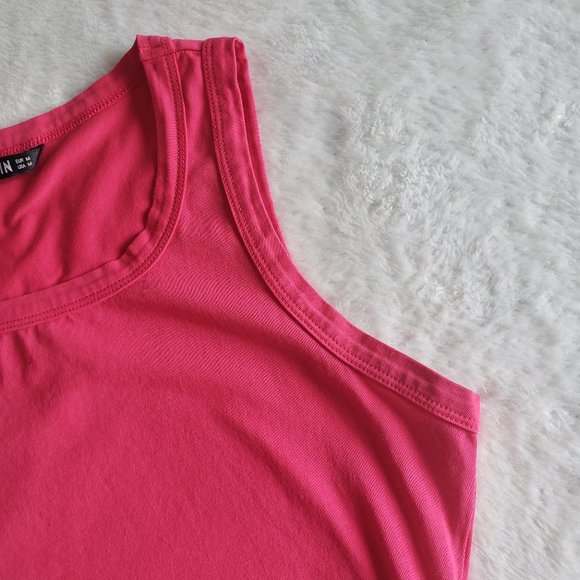 SHEIN Women's Sleeveless Basic Scoop Neck Fuchsia Mini Shirt Dress SZ M - Picture 6 of 14